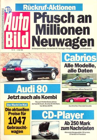 Deckblatt Auto Bild (19/1992)